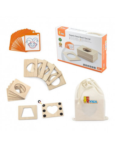 Set sabloane magnetice, 12 buc, Viga,50724