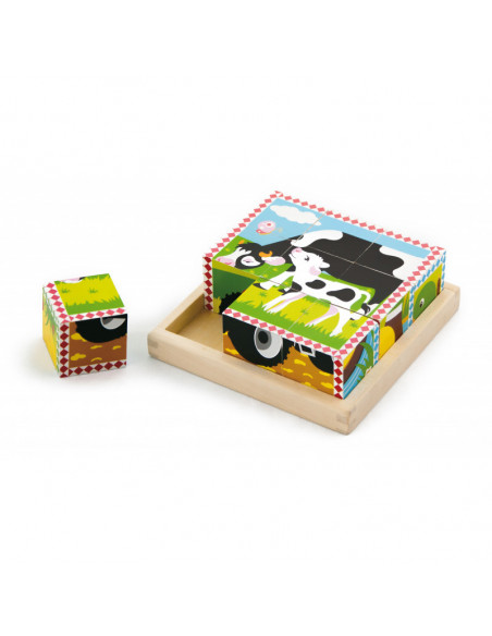 Puzzle din cuburi 6 in 1, Viga,59789