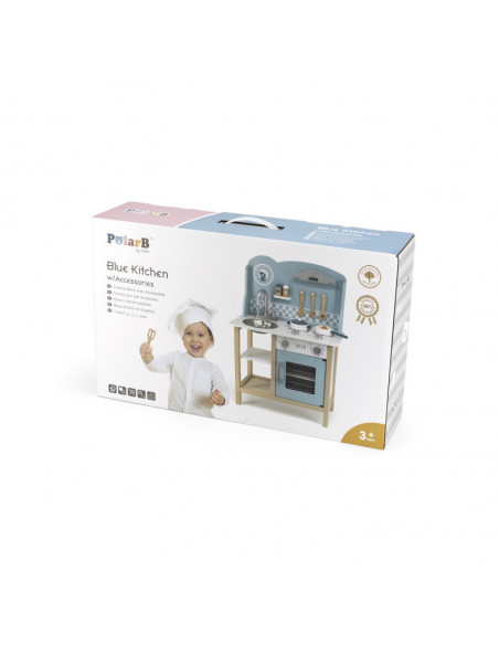 Bucatarie albastra din lemn cu accesorii, PolarB, Viga,44047