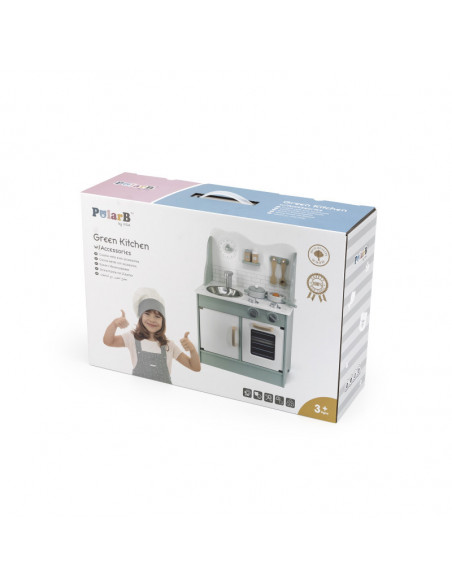 Bucatarie verde din lemn cu accesorii, PolarB, Viga,44048