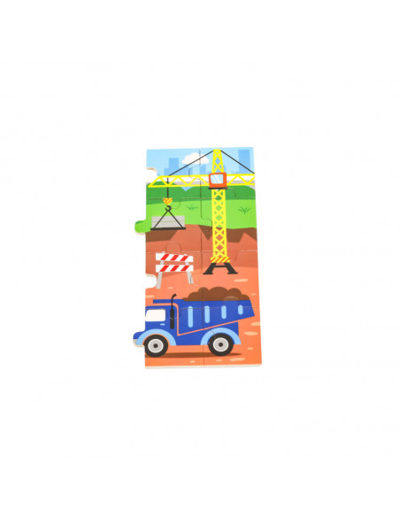 Puzzle Vehicule pentru constructii, 24 piese, Viga,51463 Puzzle Vehicule pentru constructii, 24 piese, Viga,51463