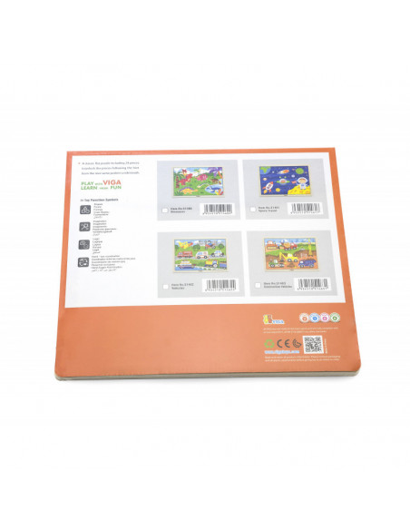 Puzzle Vehicule pentru constructii, 24 piese, Viga,51463 Puzzle Vehicule pentru constructii, 24 piese, Viga,51463