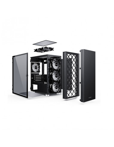 CARCASA PCCOOLER, Middle Tower, M-ATX, fara sursa, sticla