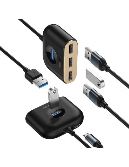HUB extern Baseus Square, porturi USB: USB 3.0 x 1 + USB 2.0 x