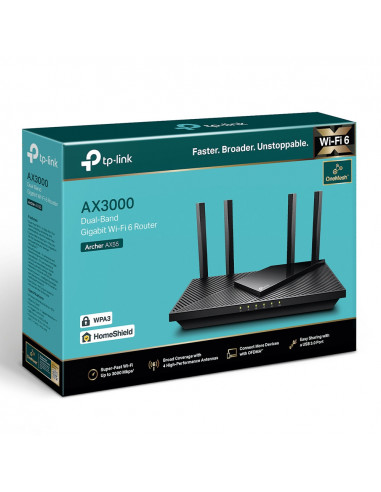 ROUTER TP-LINK wireless AX3000, 3000Mbps,1 x WAN Gigabit, 4