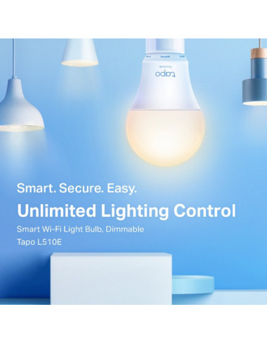 BEC LED wireless TP-LINK, 800lm, 8.7W, E27, se conecteaza la