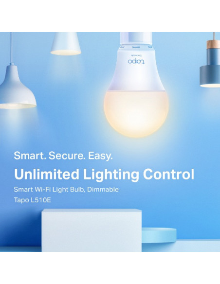 BEC LED wireless TP-LINK, 800lm, 8.7W, E27, se conecteaza la