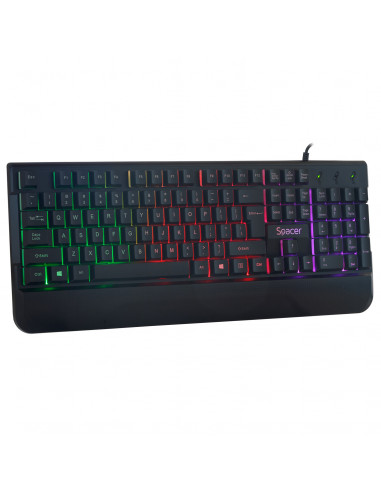 KIT gaming SPACER USB INVICTUS, tastatura RGB rainbow + mouse