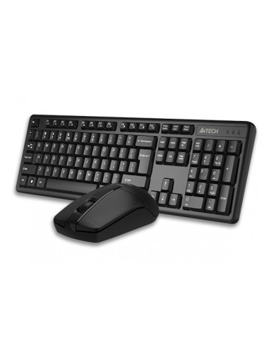 3330N,Kit TASTATURA si Mouse A4TECH, "GK-3+G3-330N", wireless, 104 taste format standard, mouse 1000dpi, 3/1 butoane, negru, "33