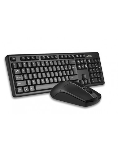 3330N,Kit TASTATURA si Mouse A4TECH, "GK-3+G3-330N", wireless, 104 taste format standard, mouse 1000dpi, 3/1 butoane, negru, "33