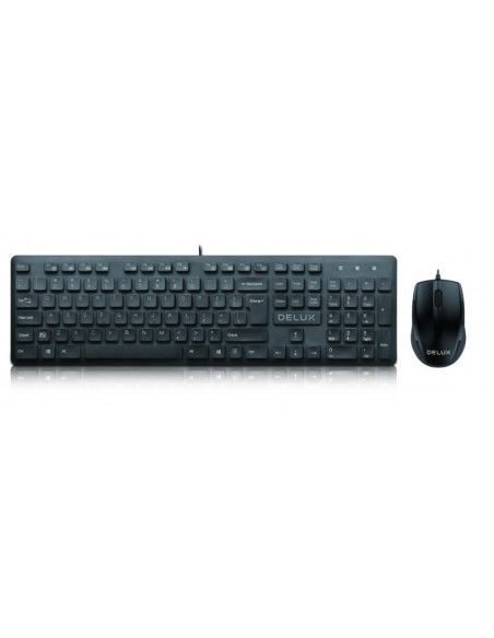 Kit TASTATURA si Mouse DELUX, "KA150U+M136BU", cu fir, 105