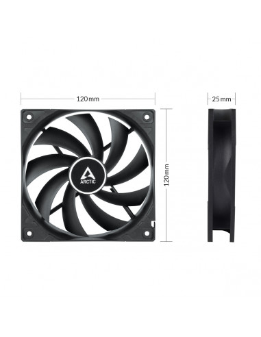 VENTILATOR ARCTIC PC 120x120x25 mm, "F12 PWM PST CO", low noise