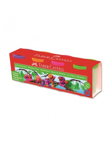 FC170048,PLASTILINA 4*130G CULORI NEON FABER-CASTELL
