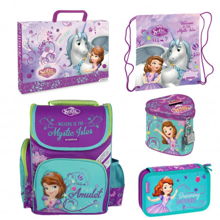 Set scoala Sofia The First - Ghiozdan ergonomic + Penar echipat Set scoala Sofia The First - Ghiozdan ergonomic + Penar echipat