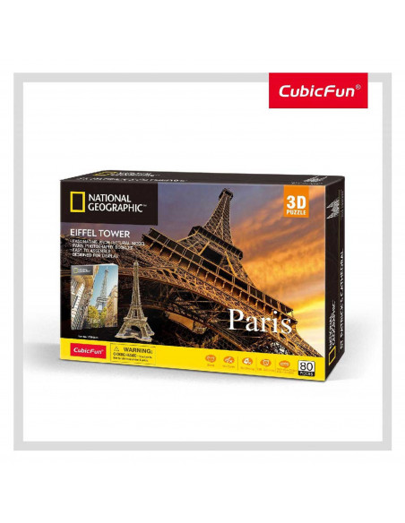 PUZZLE 3D+BROSURA-PARIS 80 PIESE,CUDS0998h