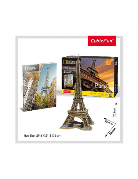 PUZZLE 3D+BROSURA-PARIS 80 PIESE,CUDS0998h