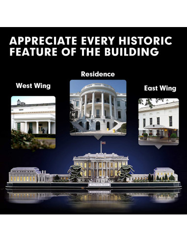 PUZZLE 3D LED CASA ALBA 151 PIESE,CUL529h