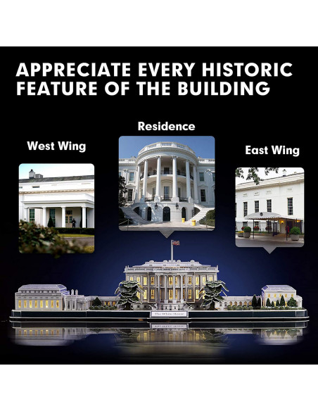 PUZZLE 3D LED CASA ALBA 151 PIESE,CUL529h