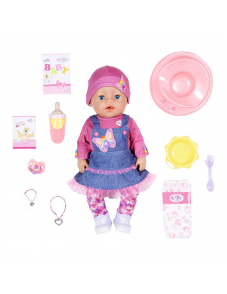 BABY born-Papusa interactiva cu sarafan de blugi - 43