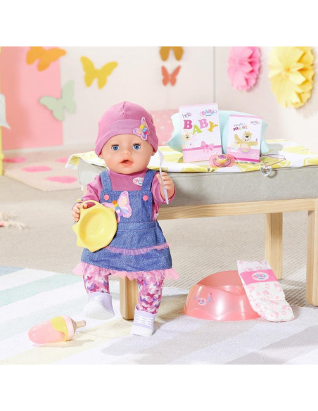 BABY born-Papusa interactiva cu sarafan de blugi - 43