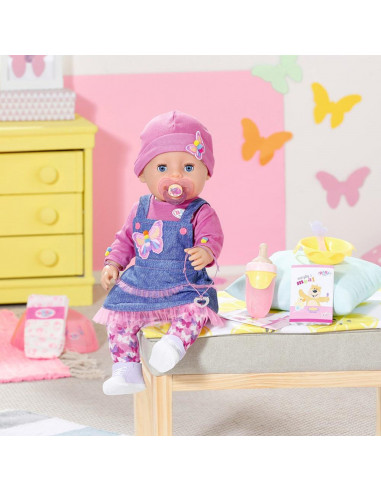 BABY born-Papusa interactiva cu sarafan de blugi - 43