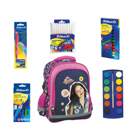 Set scoala Soy Luna 21 - Ghiozdan, Creioane colorate, Carioci Set scoala Soy Luna 21 - Ghiozdan, Creioane colorate, Carioci