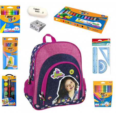 Set gradinita Soy Luna 10- Ghiozdan, Culori, Carioci, Acuarele Set gradinita Soy Luna 10- Ghiozdan, Culori, Carioci, Acuarele