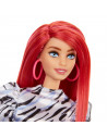 Papusa Barbie Fashionista Roscata Cu Rochie Cu Umeri