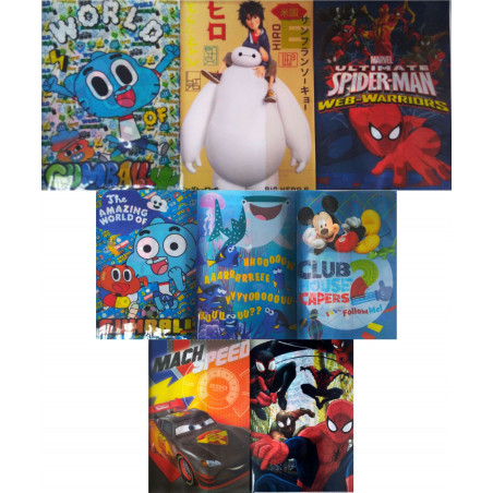 Set 12 buc coperti carte Disney diverse modele pentru baieti