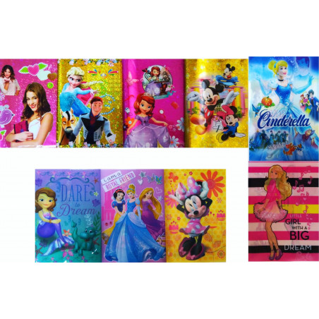 Set 12 buc coperti carte Disney diverse modele pentru fete