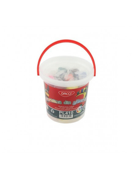 PL410,Plastilina modelat in galeata Daco PL410, 10 culori, 400 g