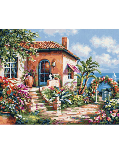 Kit Pictura Pe Numere Schipper Casuta La Malul Marii,609240795