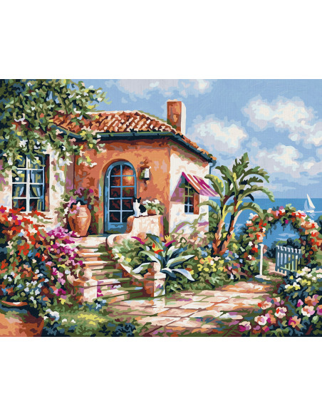 Kit Pictura Pe Numere Schipper Casuta La Malul Marii,609240795