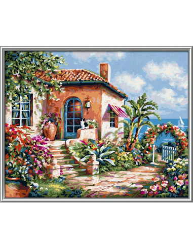 Kit Pictura Pe Numere Schipper Casuta La Malul Marii,609240795