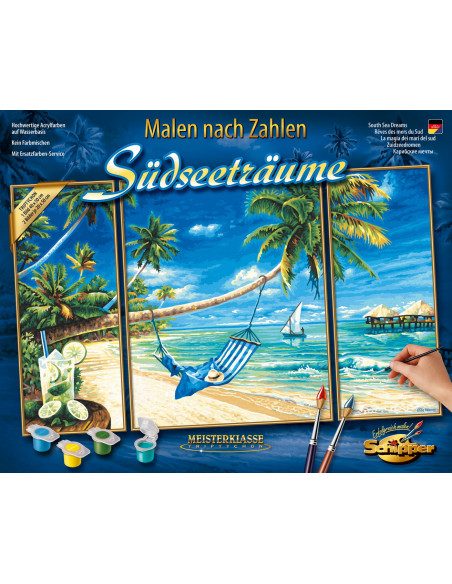 Kit Pictura Pe Numere Schipper Pe Plaja, 3 Tablouri,609260693