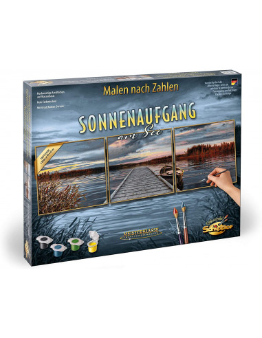 Kit Pictura Pe Numere Schipper Rasarit Langa Lac, 3
