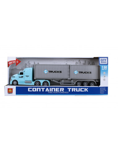 Camion Cu Remorca Frictiune Lumini Si Sunete Scara 1:50,WY784B