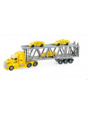 Camion Trailer Cu Masinute Taxi Frictiune Lumini Si Sunete