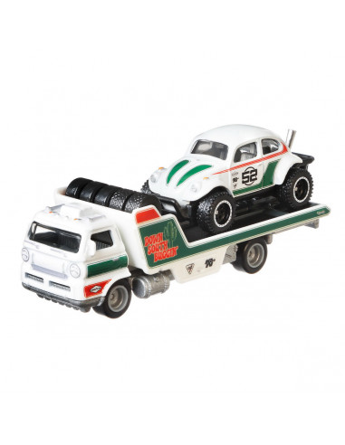 Hot Wheels Transportator Wide Open Cu Masinuta Volkswagen Baja