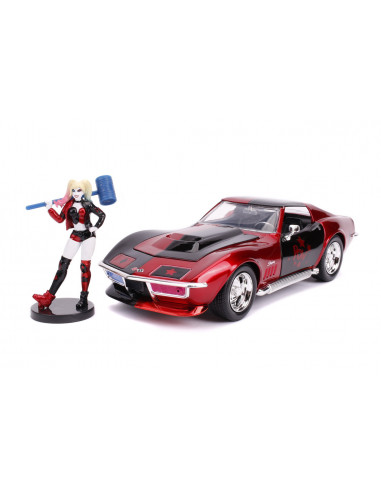 Masinuta Din Metal Harley Quinn 1969 Chevy Corvette Scara