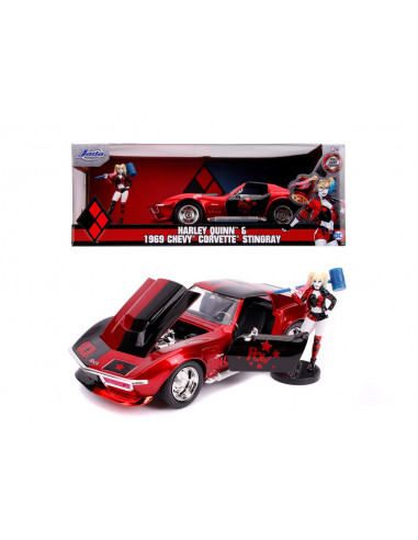 Masinuta Din Metal Harley Quinn 1969 Chevy Corvette Scara