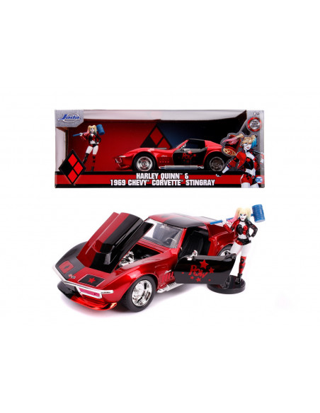 Masinuta Din Metal Harley Quinn 1969 Chevy Corvette Scara
