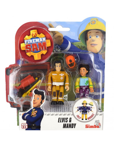 Pompierul Sam Set Figurine Elvis Si Mandy Cu