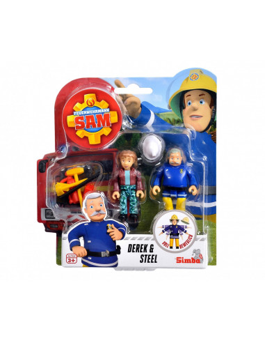Pompierul Sam Set Figurine Derek Si Steele Cu