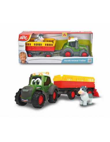 Tractoras Cu Remorca Pentru Animale Cu Figurina Vacuta,204115001