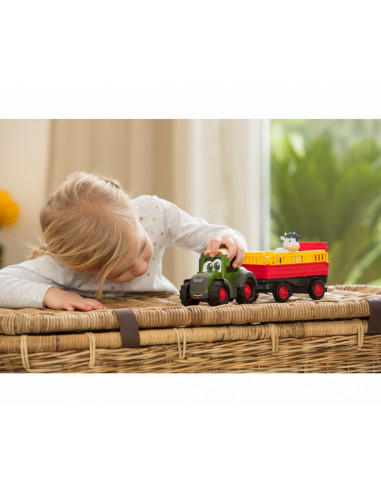 Tractoras Cu Remorca Pentru Animale Cu Figurina Vacuta,204115001