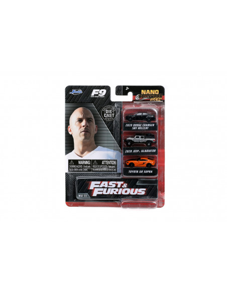Fast And Furious 3 Set 3 Nano-masini Metalice 4cm,253201003