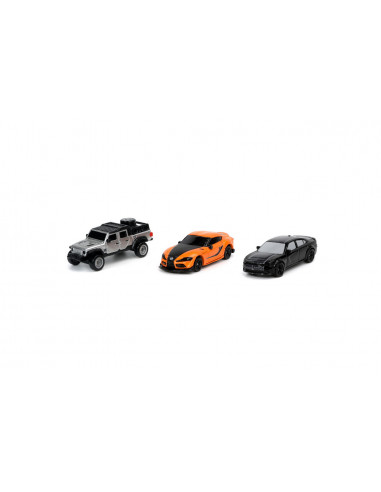 Fast And Furious 3 Set 3 Nano-masini Metalice 4cm,253201003