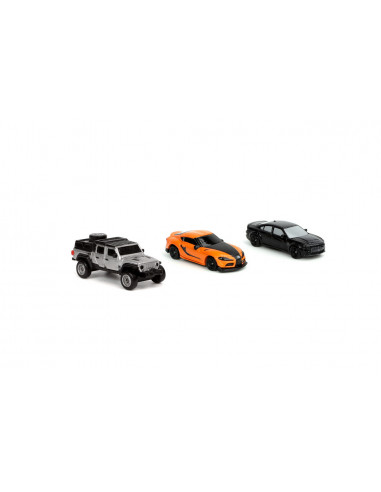 Fast And Furious 3 Set 3 Nano-masini Metalice 4cm,253201003