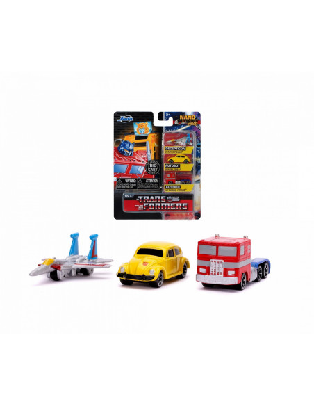 Transformers Set 3 Nano Masinute Metalice 4cm,253111005